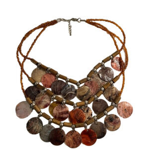 COPY - STUNNING sea shell necklace double side wear